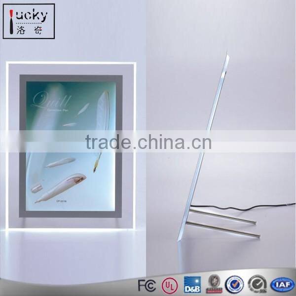 Acrylic led display stand with two legs