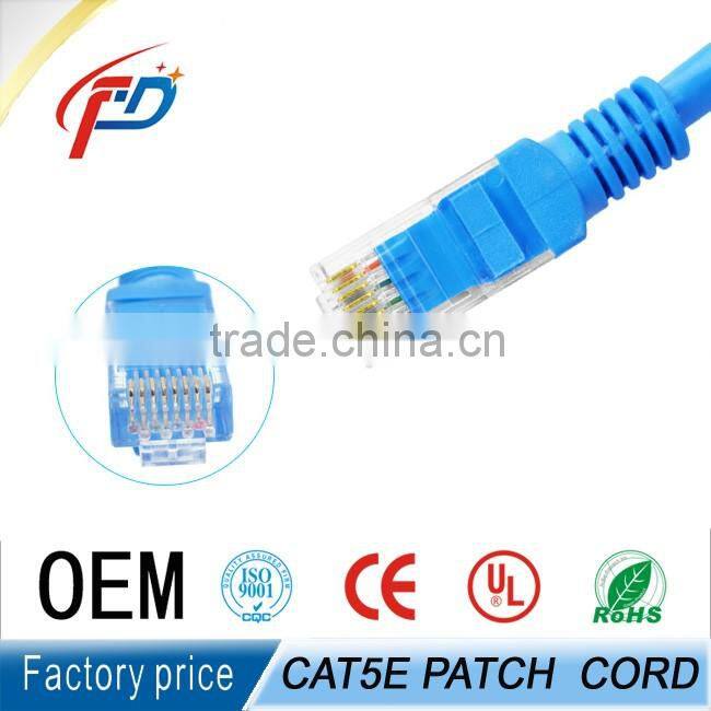 factoy 5M 7.5M 10M rj45 plug PATCH CORD UTP/FTP cat 6 cable 3m