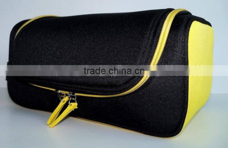 2016 Popular polyester vanity bag toiletry bag wash bag for Men, Black 1680D PU for body