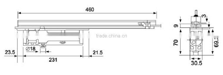 SDC-061/SDC-0982 Automatic folded door close sensor,Soft close Glass/Iron door hinge Color Optional Concealed door closer types