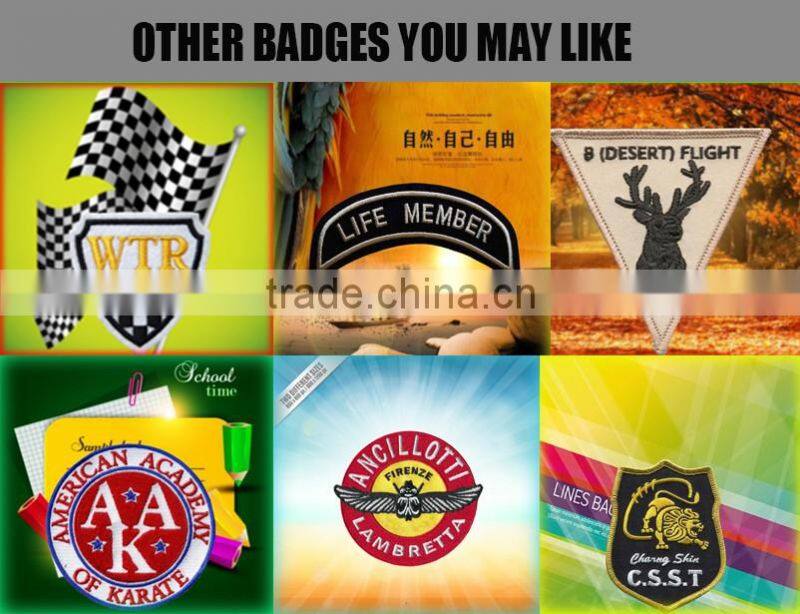 Unique style applique emblem embroidery badges and patches