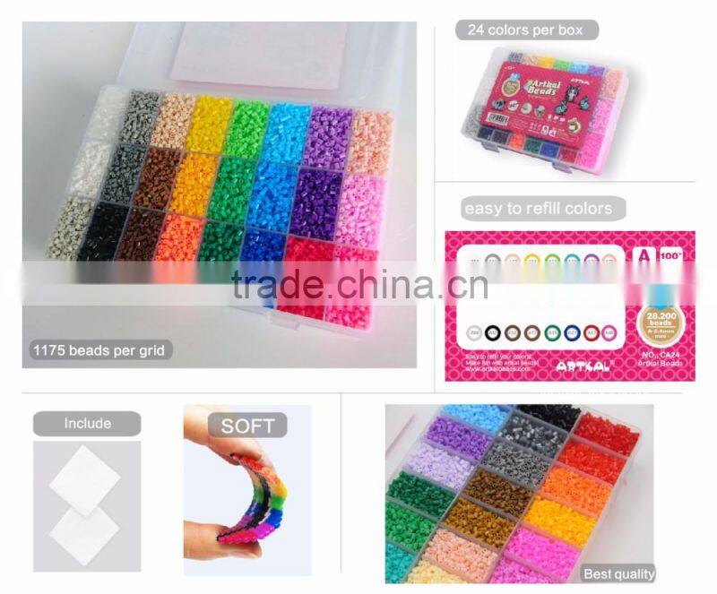 Artkal 24 colors midi soft hama beads CR24 box sets educational toys perler beads