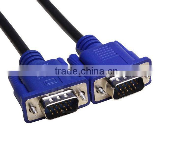 15FT 15 PIN BLUE M/M Male To Male SVGA VGA Cable CORD FOR PC TV