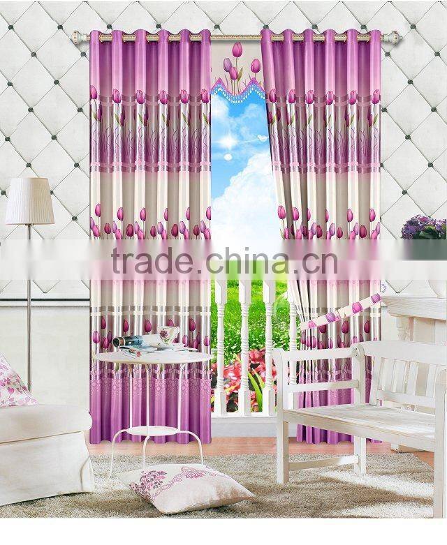Latest curtain designs 2015 100% polyester Curtain cloth printing curtain cloth