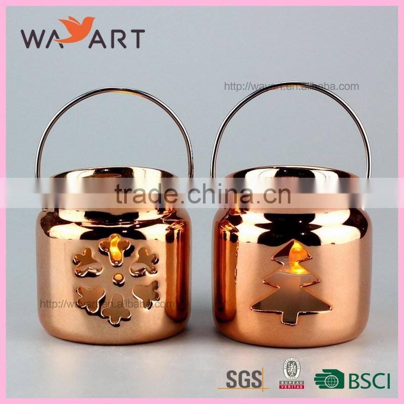 Nice Design Ceramic Gold Candle Jar