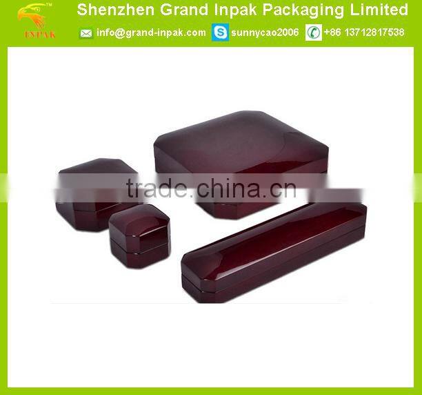 Luxury round custom wooden jewelry gift packaging box ring box necklace box