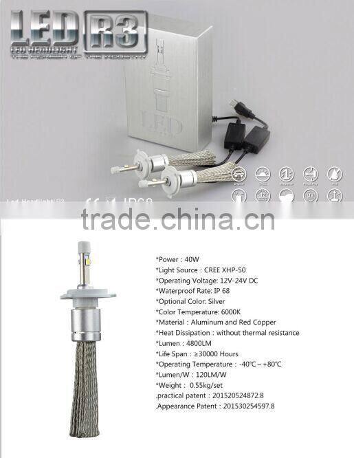 New design 48w fanless 4800LM H4 led headlight with competitive price