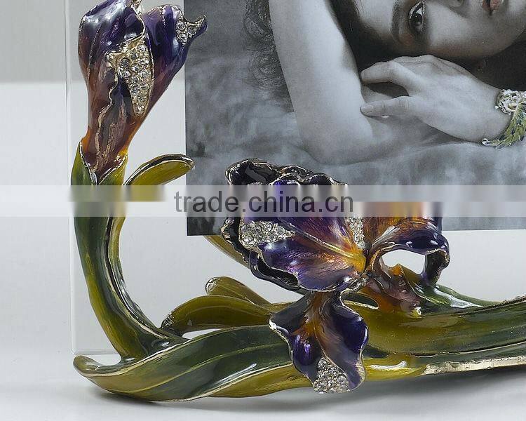 RORO Happy iris crystal glass enamel photo frame picture frame