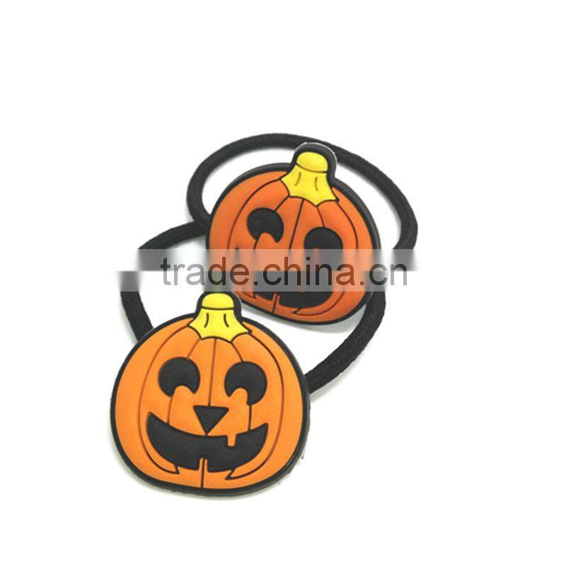 Pumpkin designs kids custom ponytails holder