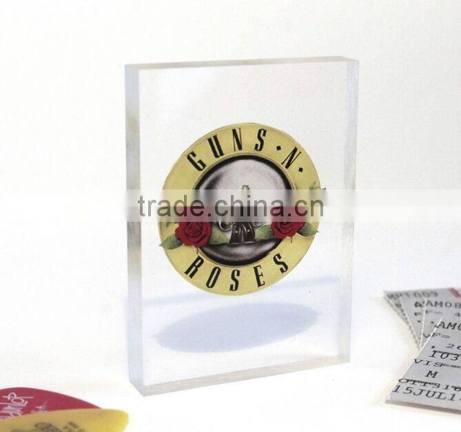 2016 custom printed clear acrylic sign block