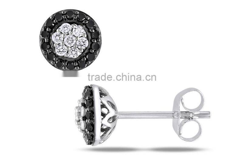 Crescent moon pendant necklace, stone flower pendant