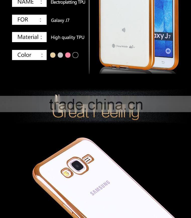 LZB New arrival Electroplating TPU Cover Case for Samsung galaxy j7