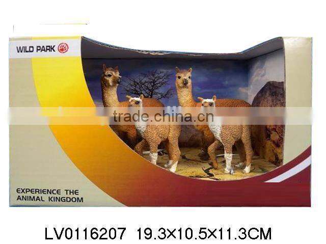 2015 novelty plastic alpaca toy farm animal set toys for kids