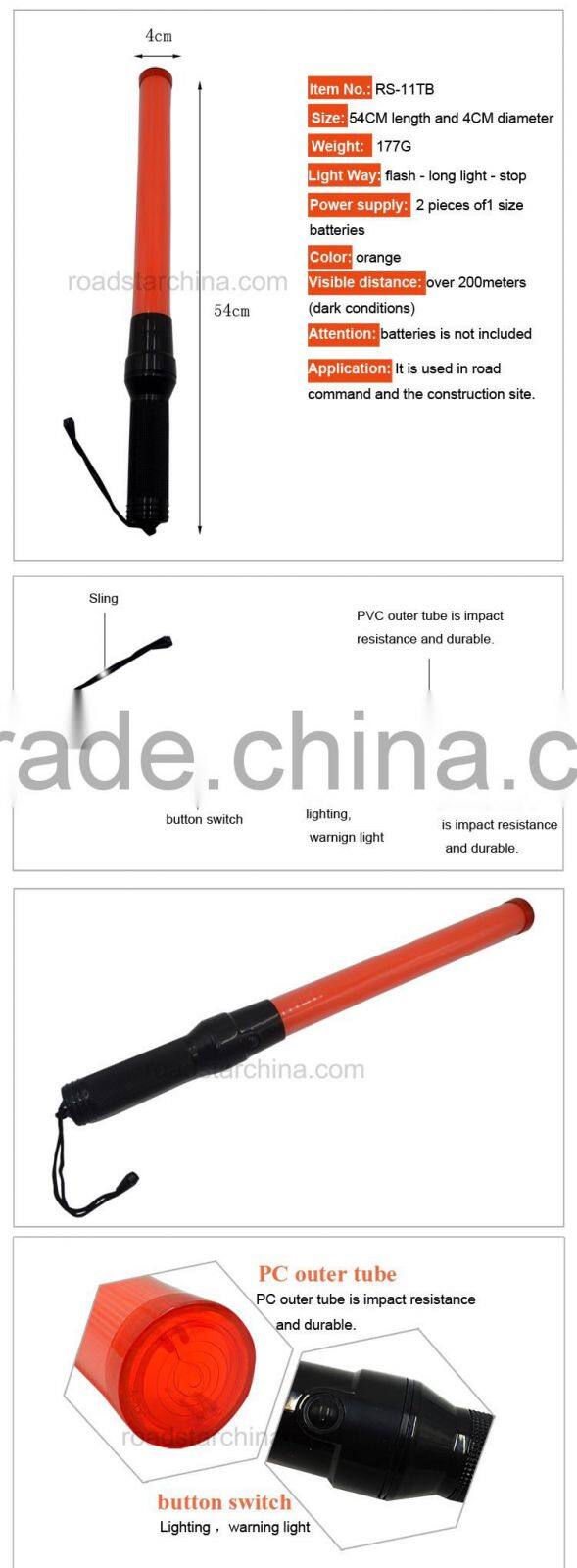 Security police led traffic control baton