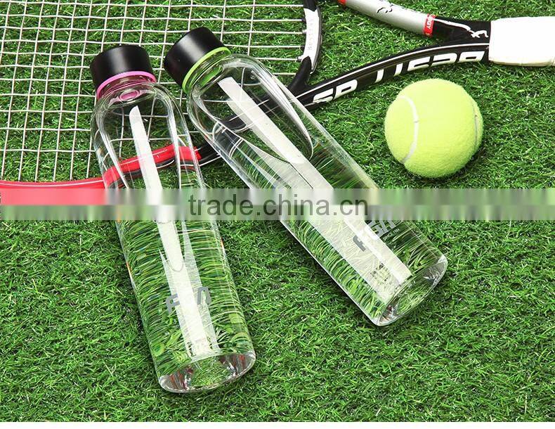 Bright and easy-to-hold reusable 35 oz.purity glass water bottles with protection silicone sleeve