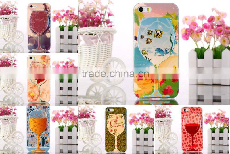 Red wine design soft TPU material for iphone 6s plus Mobile phone case