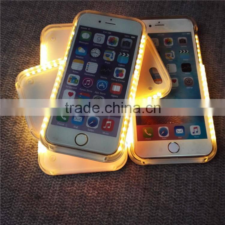 2016 popular phone case led selfie light case for samsung for iphone