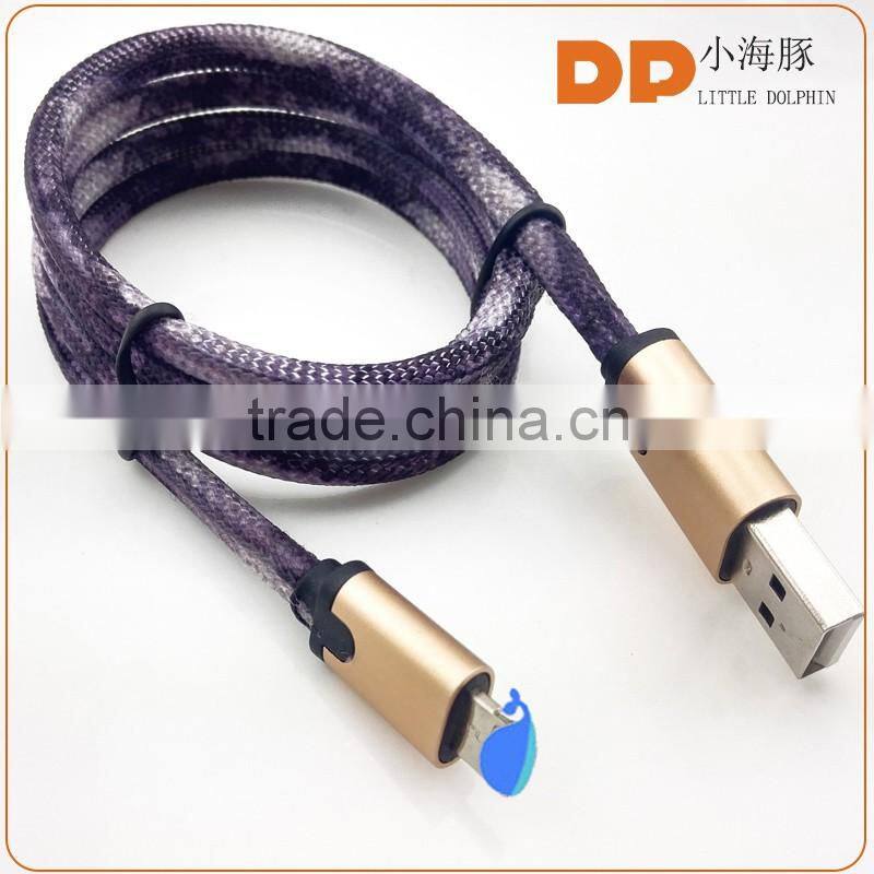 new model shoelace LED charging cable OEM 2 in 1 usb cable