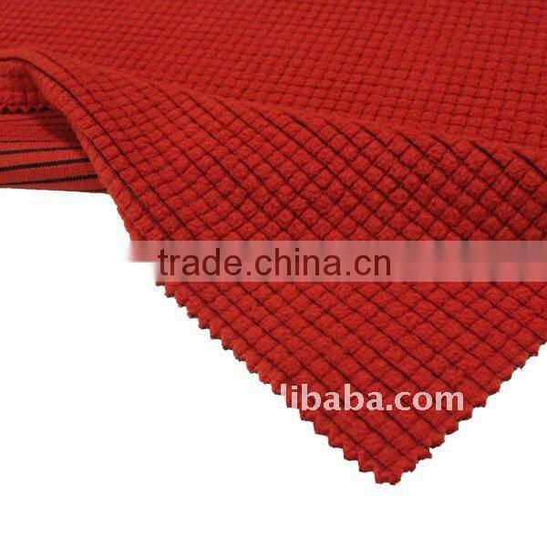 100% polyester check fleece fabric with finished anti-pilling