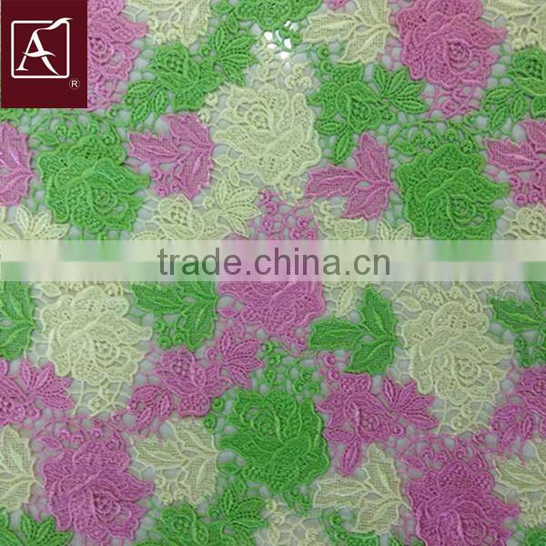 three color chemical lace fabric