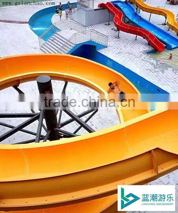 Fiberglass water playground slides/playground tube spiral
