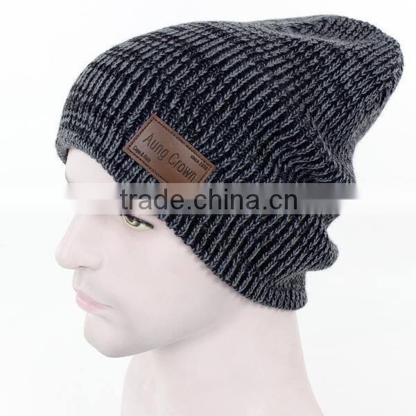 warm ski beanie/jacquard ski winter hat/knit ski winter hat