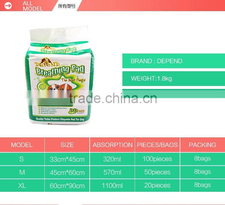 Carbonceous disposable puppy pee pads training pads fast absorbing quality