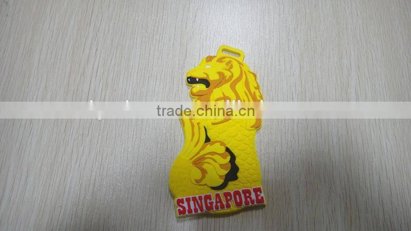 2015 Customized Design Soft Pvc Luggage Tag Rubber Loop