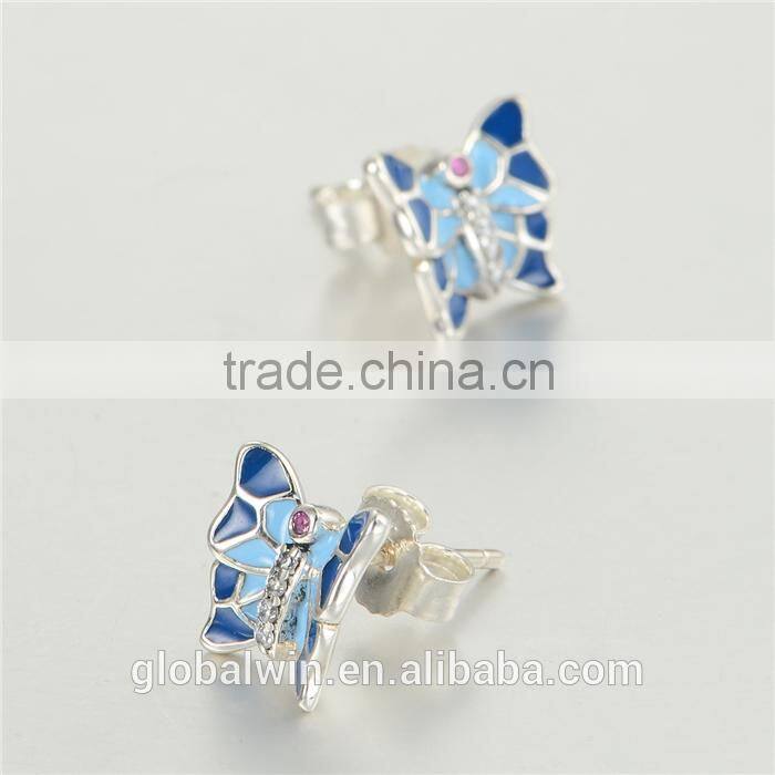 Silver 925 All Types Of New Design Custom Made Enamel Wholesale Earrings