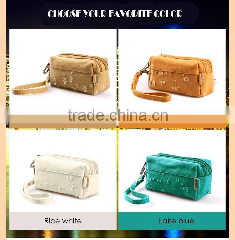 Vintage 16OZ Canvas Wallet Handbag With Outside Wallet Women for Woman Wallet Packet Money and Iphone Bag