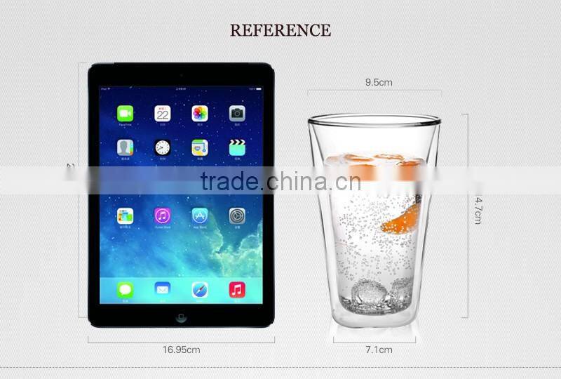High quality wholesale double wall glass juice cup for restaurant family daily use N6089