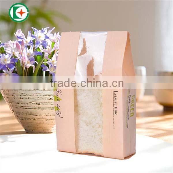 Custom Printed Food Grade Bread White Kraft Paper Bag