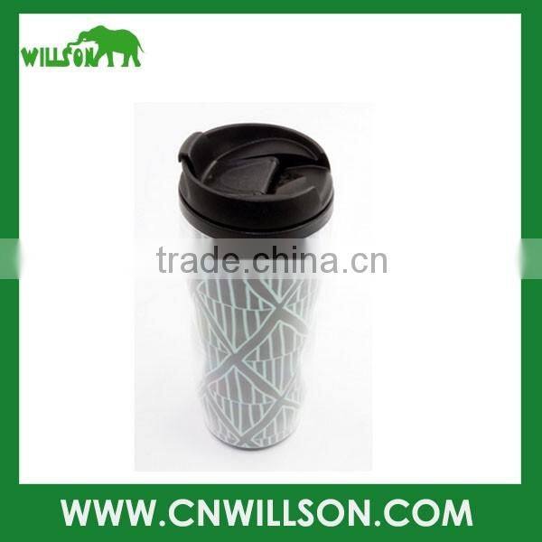 Hot Sales 350ml double wall stainless steel promotional thermal travel coffee mug with insert paper