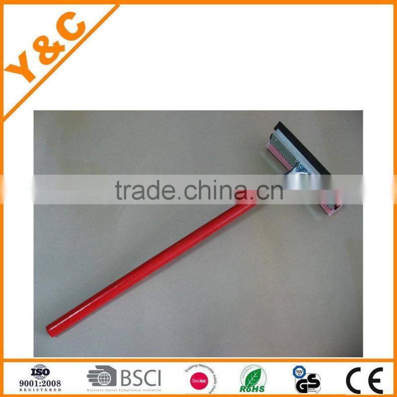 48x20cm wood, steel,sponge, rubber blade long handle window squeegee