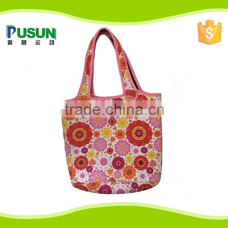 Lady Single Shoulder Foldable Neoprene Reusable Shopping Bag
