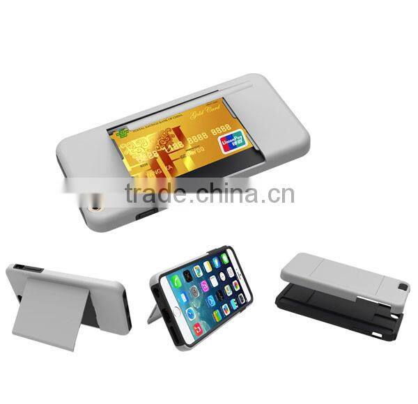 Unique design with strong kickstand credit card case for iphone 6