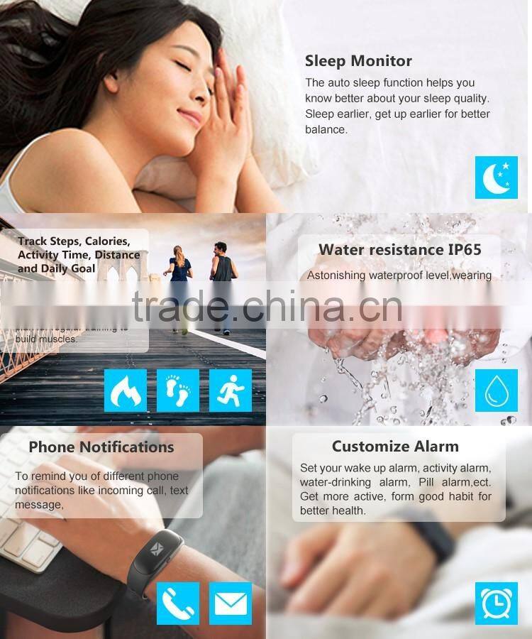 J-style wearable band Smart Bluetooth fitness tracker with Real -Leather band optional