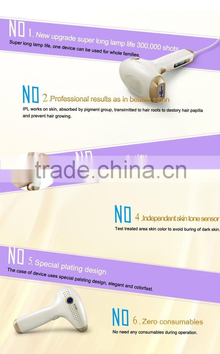 Professional 300,000 shots ipl flash lamp IPL machine ipl depilation machine for hair removal