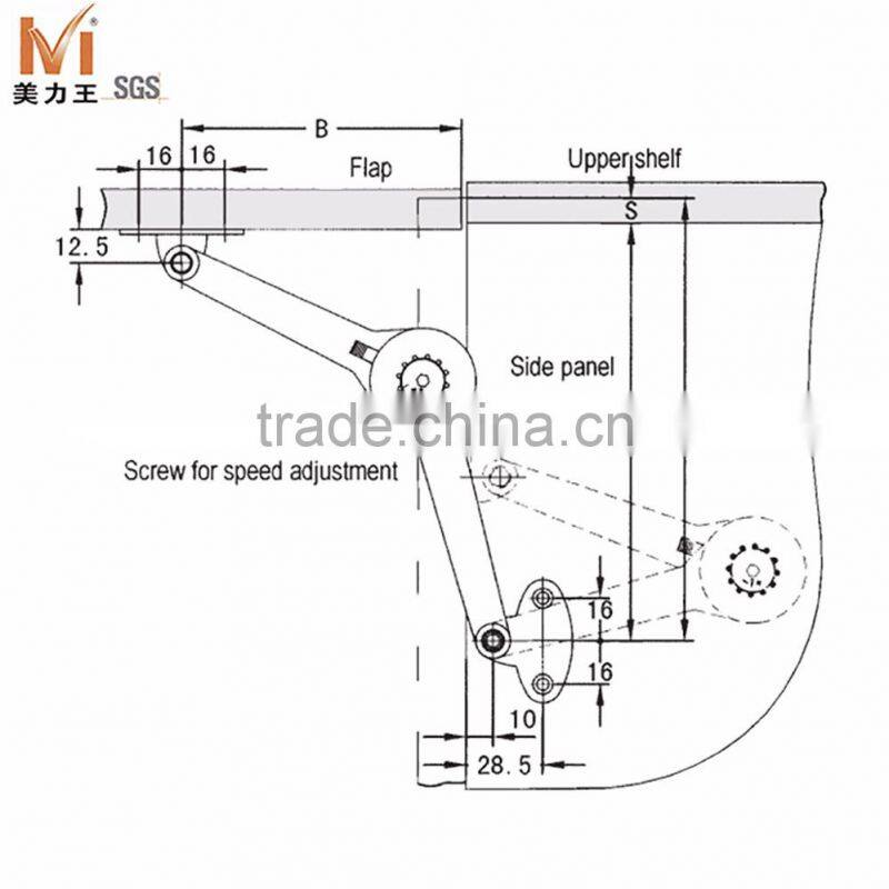 Kitchen Cupboard Cabinet Door Support Lid Stay Hinge