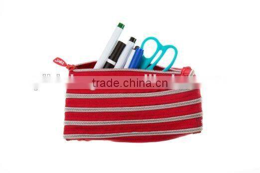 Rainbow Pencil Case, Red & Silver, 7.87"x1.2"x4.72" / 20x3x12cm