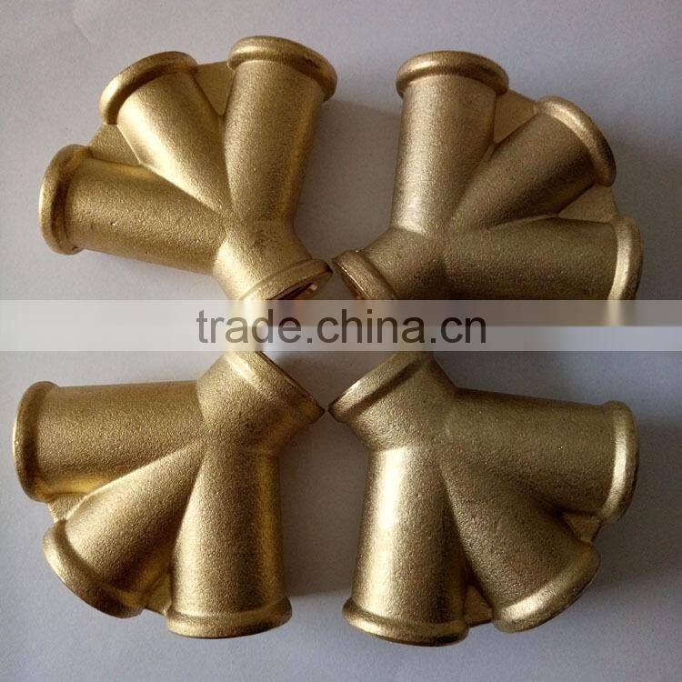 Gergan Type "W "Type Female Pneumatic Brass Fitting ,Four Way Brass Jiont