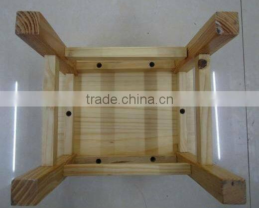 Knocked-down Small Wooden Square Stool for Children