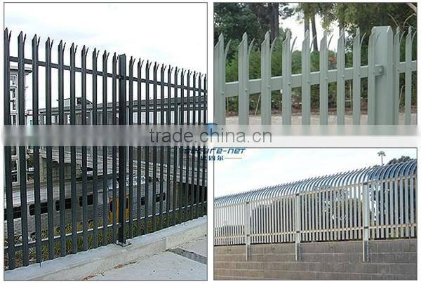 high security PVC coated portable W/D section palisade fence