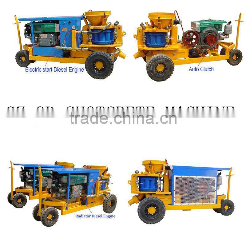 GZ-9 output 9m3/h diesel drive dry mix shotcrete machine