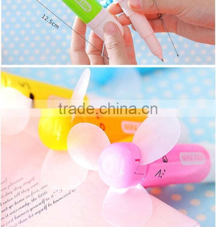 promotional wholesale cheap funny school office stationery mini plastic portable telescopic fan roller ball point pen
