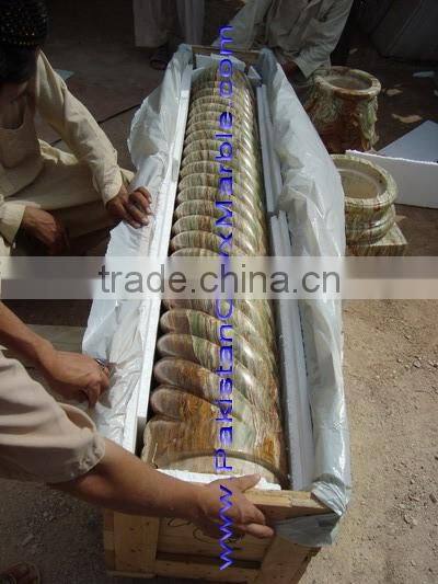 NATURAL GREEN ONYX COLUMNS PILLARS