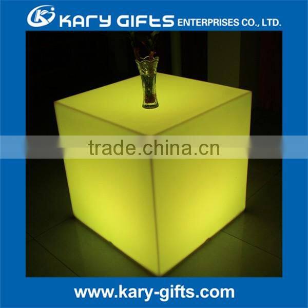 Multi size available led furniture square shape ottomans led cube stool