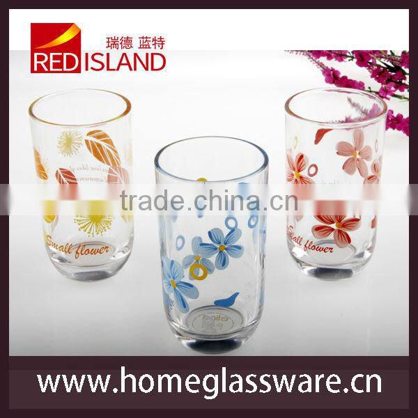 decal crystal glass tea cup set