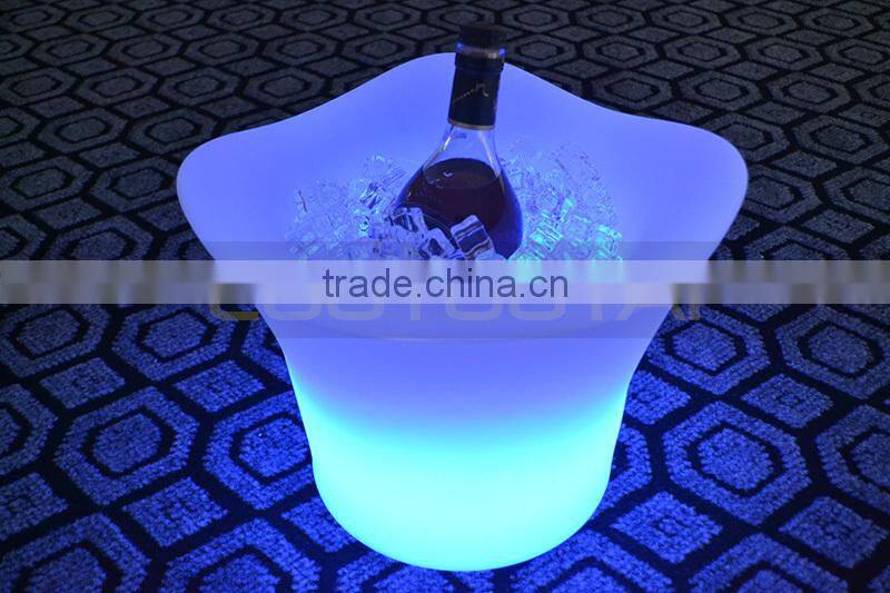 PE plastic whaterproof Illuminated led ice bucket