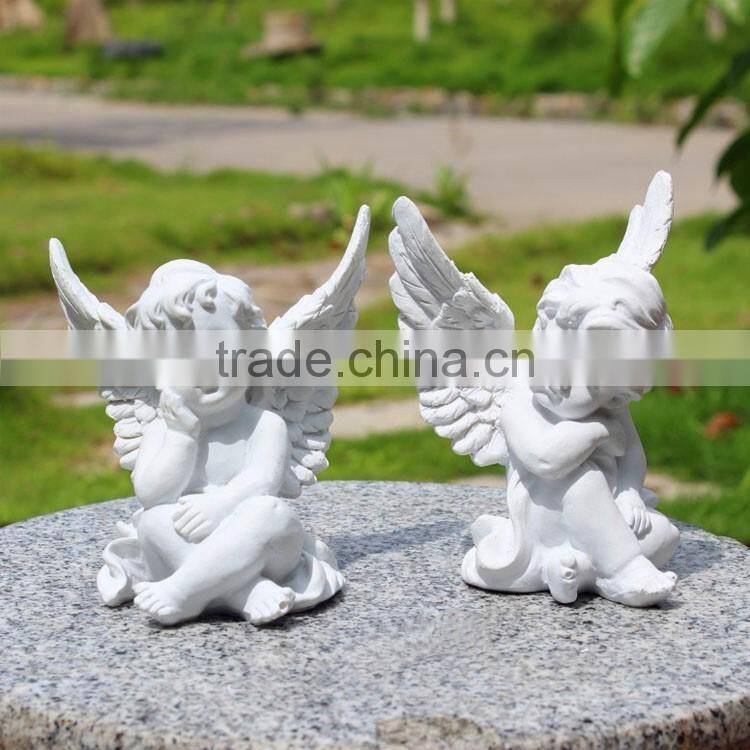 Hot Sale resin white small cute cupid angel statue